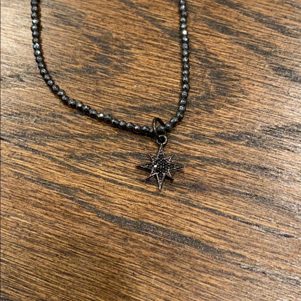 black beeded starburst choker